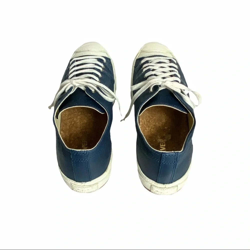 NWOT Converse Jack Purcell Blue Leather Low Top Sneakers - Picture 5 of 12